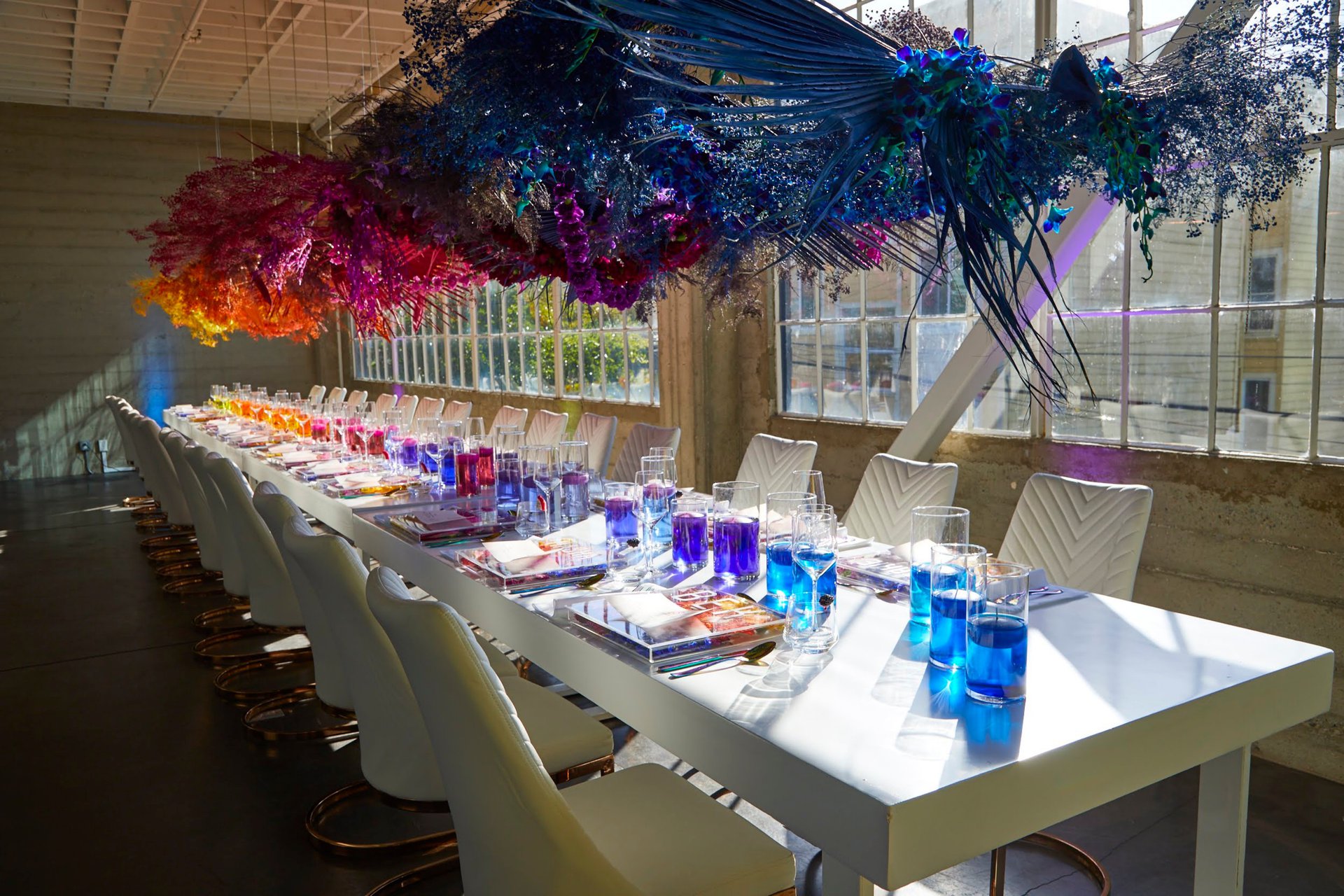 Tablescape of Instagram Women in Tech Dinner designed by Leslie Smith.