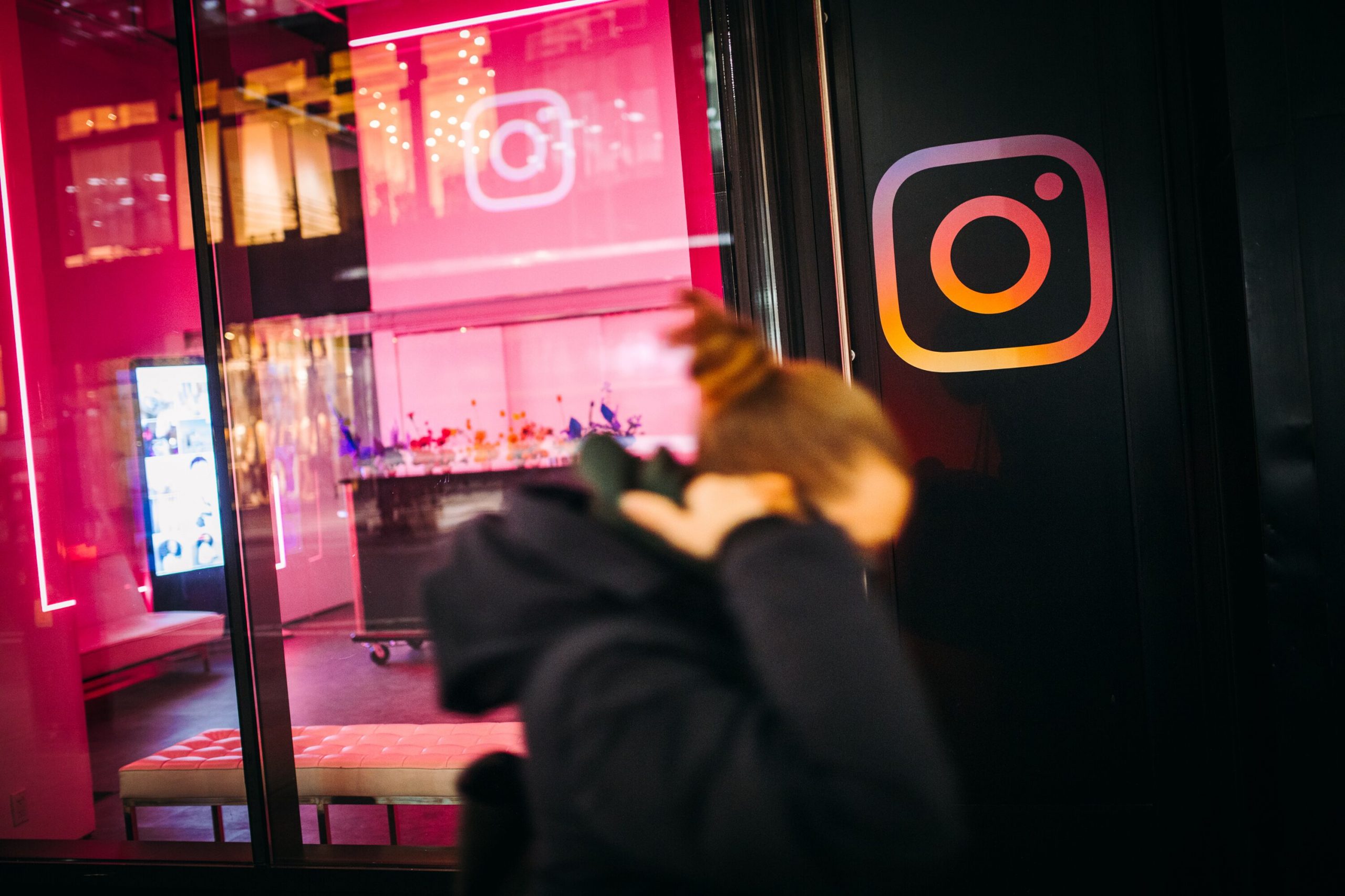 The Instagram logo with four color gradient.