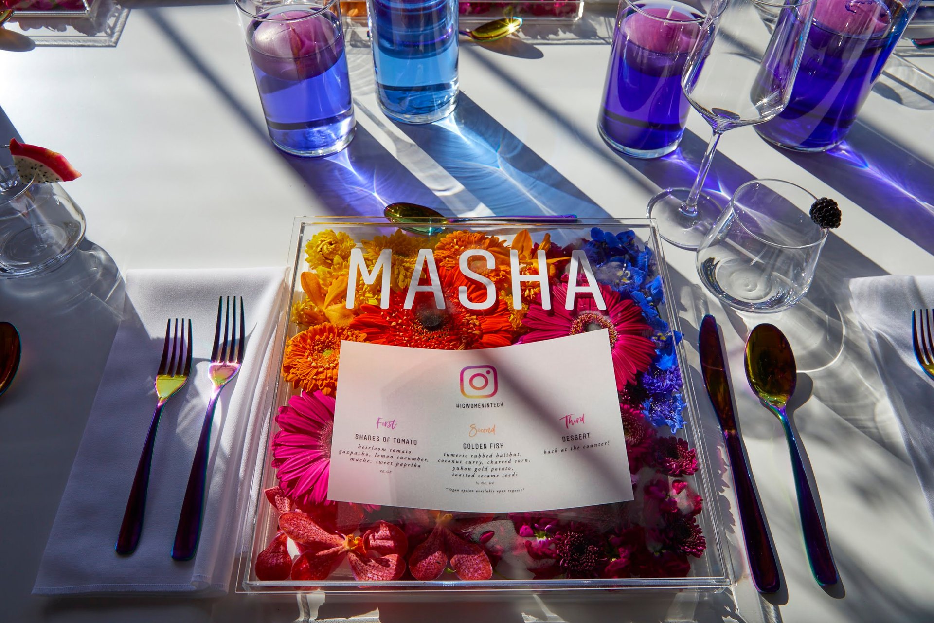 Instagram Women in Tech Dinner designed by Leslie Smith.