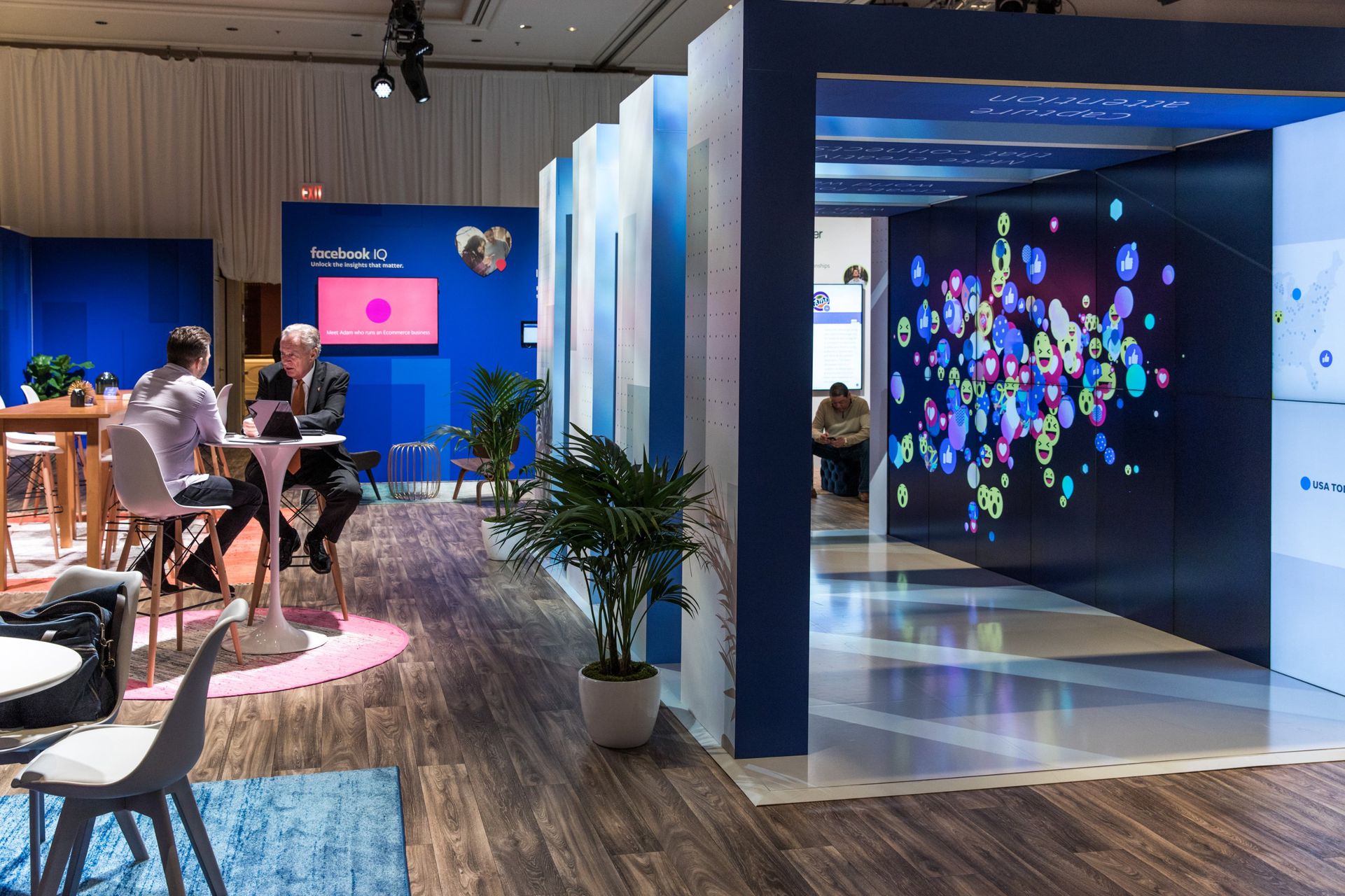 A tech conference booth